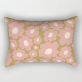 70������s Retro Floral Rectangular Pillow