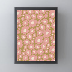 70������s Retro Floral Mini Art Print