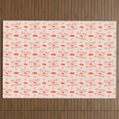 "All hat no cattle" in pink and orange retro western letters Outdoor Rug