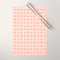 "All hat no cattle" in pink and orange retro western letters Wrapping Paper