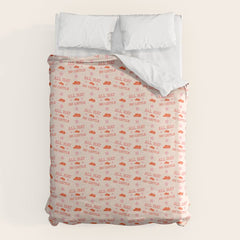 "All hat no cattle" in pink and orange retro western letters Duvet Cover
