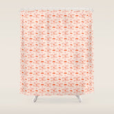 "All hat no cattle" in pink and orange retro western letters Shower Curtain