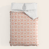 "All hat no cattle" in pink and orange retro western letters Comforter