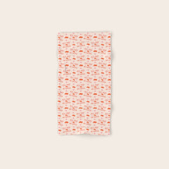 "All hat no cattle" in pink and orange retro western letters Bath Towel
