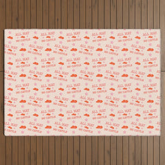 "All hat no cattle" in pink and orange retro western letters Outdoor Rug