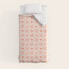 "All hat no cattle" in pink and orange retro western letters Duvet Cover