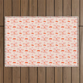 "All hat no cattle" in pink and orange retro western letters Outdoor Rug
