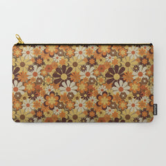 70's Floral Prints, Retro Art Carry All Pouch