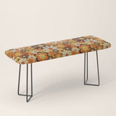 70's Floral Prints, Retro Art Bench
