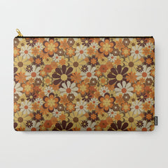 70's Floral Prints, Retro Art Carry All Pouch
