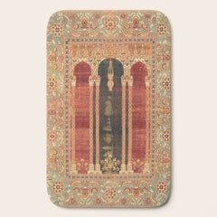 16th Century Carpet with Triple-Arch Design Turkish Print Bath Mat