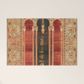 16th Century Carpet with Triple-Arch Design Turkish Print Welcome Mat