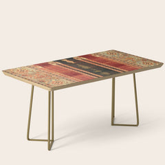 16th Century Carpet with Triple-Arch Design Turkish Print Coffee Table