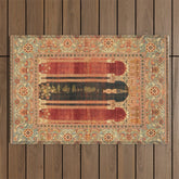 16th Century Carpet with Triple-Arch Design Turkish Print Outdoor Rug