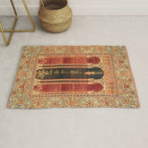 16th Century Carpet with Triple-Arch Design Turkish Print Rug