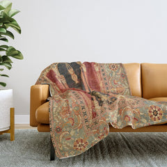 16th Century Carpet with Triple-Arch Design Turkish Print Throw Blanket