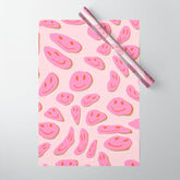 70s retro pink smiles pattern Wrapping Paper