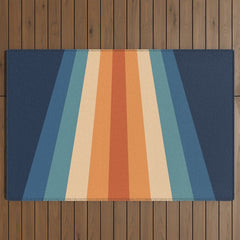70's Retro Stripes Outdoor Rug