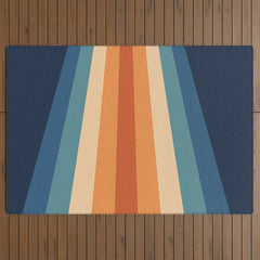 70's Retro Stripes Outdoor Rug