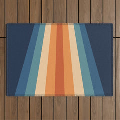 70's Retro Stripes Outdoor Rug