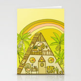 a frame simple living // banana pancakes // retro surf art by surfy birdy Stationery Card