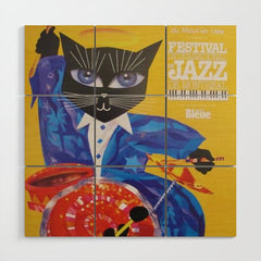 1994 Montreal Jazz Festival Cool Cat Poster No. 3 Gig Advertisement Wood Wall Art