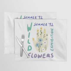 90s Wild Flowers Exhibition Poster Placemat