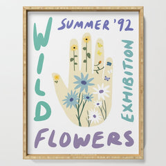 90s Wild Flowers Exhibition Poster Serving Tray