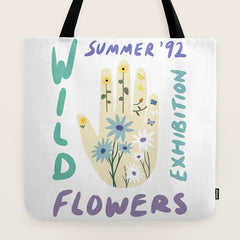 90s Wild Flowers Exhibition Poster Tote Bag