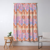 70s Retro Floral vibe Window Curtain