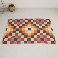 70s color squares pattern Rug