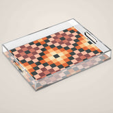 70s color squares pattern Acrylic Tray