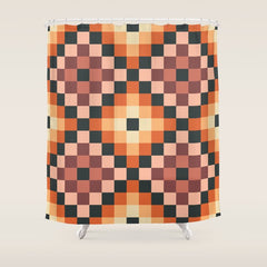 70s color squares pattern Shower Curtain