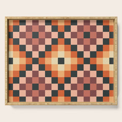 70s color squares pattern Serving Tray