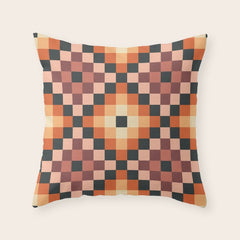 70s color squares pattern Throw Pillow