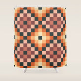 70s color squares pattern Shower Curtain