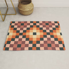 70s color squares pattern Rug