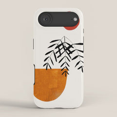 Autumn Vine' Minimal Mid Century Abstract Shapes With Floral Plant Motif Boho Vintage Paper Collage Line Drawing iPhone Case
