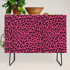 2000s leopard-black on hot pink Credenza