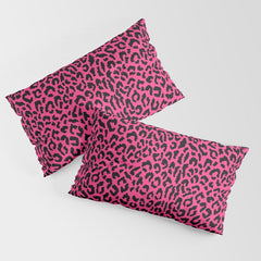 2000s leopard-black on hot pink Pillow Sham