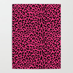 2000s leopard-black on hot pink Poster