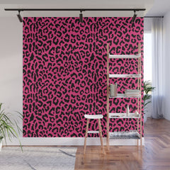 2000s leopard-black on hot pink Wall Mural