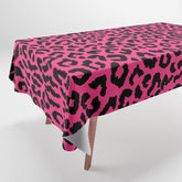 2000s leopard-black on hot pink Tablecloth