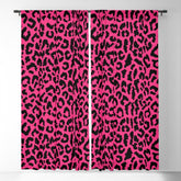 2000s leopard-black on hot pink Window Curtain