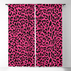 2000s leopard-black on hot pink Window Curtain