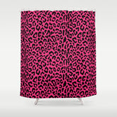 2000s leopard-black on hot pink Shower Curtain