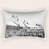"The Starting Gate" Saratoga Springs Race Course Track Rectangular Pillow