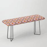 70s Disco Daisy Flower Pattern Bench