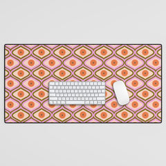 70s Disco Daisy Flower Pattern Desk Mat