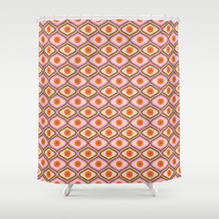70s Disco Daisy Flower Pattern Shower Curtain